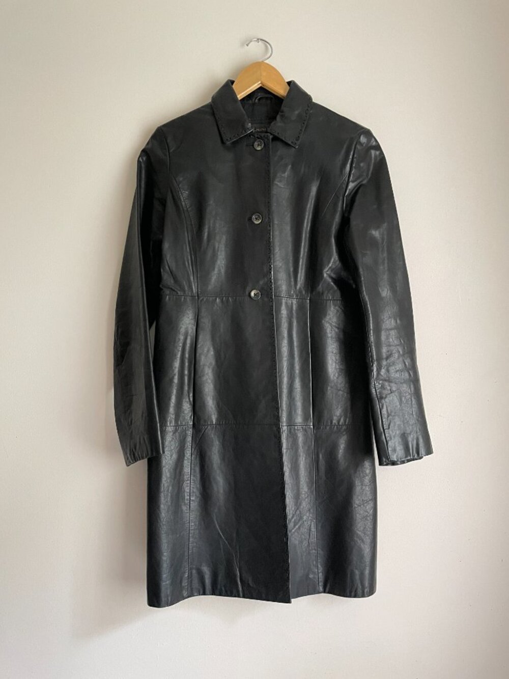 BANANA REPUBLIC Leather Knee Length Jacket